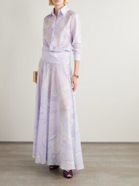 Pucci Printed cotton-voile maxi skirt